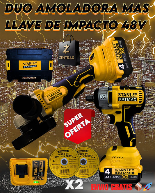 DUO AMOLADORA + LLAVE DE IMPACTO 48V