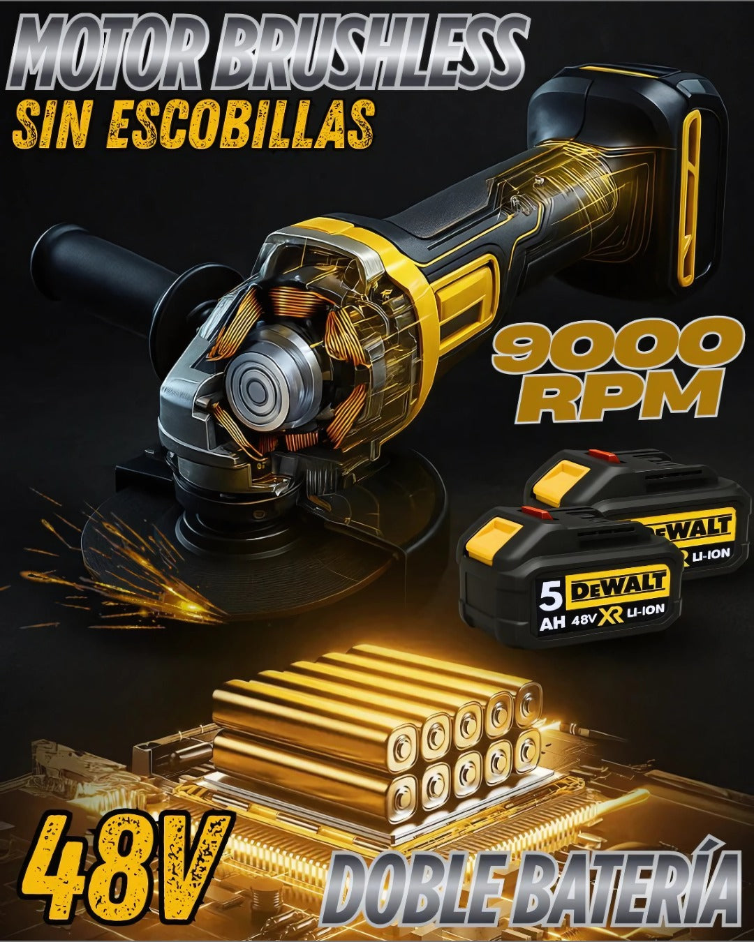 AMOLADORA DeWaLT INALAMBRICA 48V