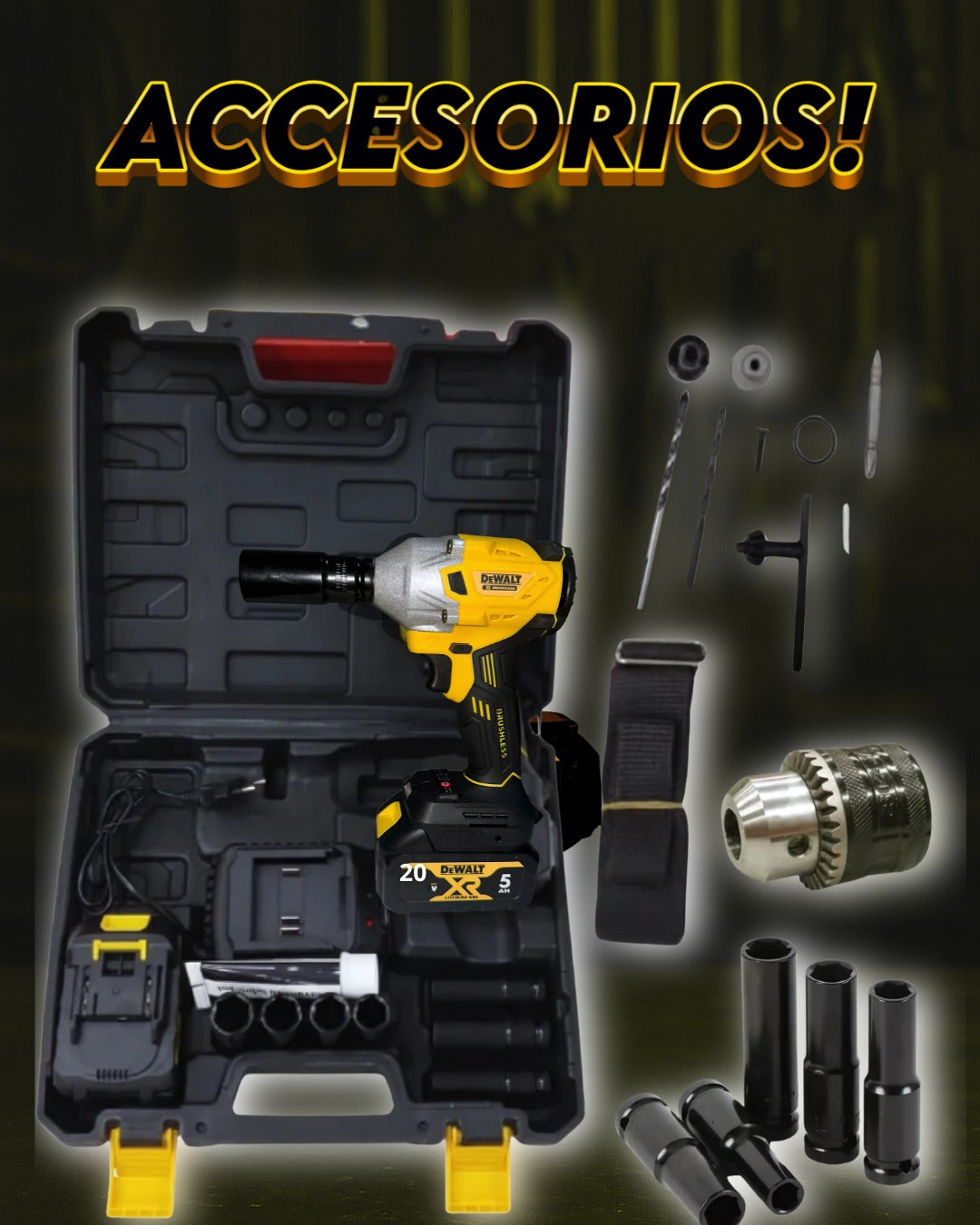 📀LLAVE DE IMPACTO POTENTE 2 EN 1  DEWALT