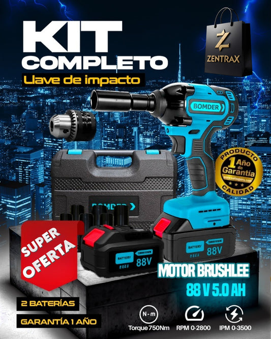 LLAVE DE IMPACTO 88V DOBLE BATERIA